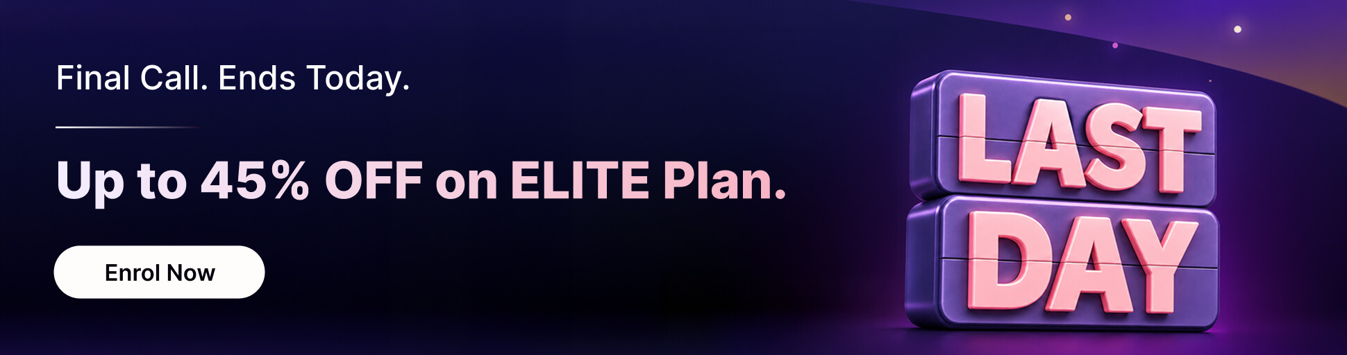 45% off on Elite Plans
