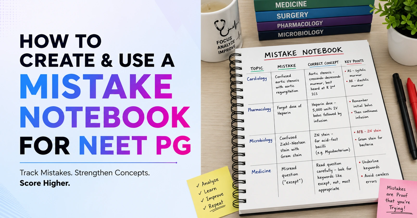 How to Create and Use a Mistake Notebook for NEET PG