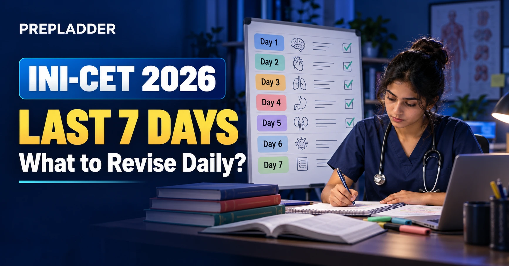 INI CET 2026 LAST 7 DAYS STUDY PLAN: WHAT TO REVISE DAILY